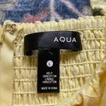 AQUA  V-Neck Ruffled Eyelet Mini Dress Women's Large Yellow Short Flutter Sleeve Photo 5