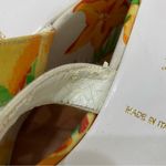 ESCADA White Floral Tropical Beach Wedge Sandals Size 35 1/2 (6 Photo 13