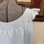 Vintage Baby Blue Nightgown Scalloped & Floral Embroidered Babydoll Dress 💚🎀 Size L Photo 7