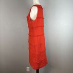J.Crew  Womens Fringy Tweed Sleeveless Sheath Dress Size 12 Orange Red Cotton Photo 2