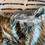 Liz Lange  Red Puff Sleeve Blouse with Tie Front, Olive Green Too, Printed Tie Photo 4