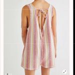 Free People  escape with me coverup romper striped pink red open back size S Photo 1