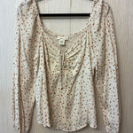 Urban Romantics  L Long Sleeve Peasant Top Cottagecore Milkmaid Blouse Spotted Photo 0