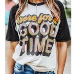 Lovey’s Boutique NEW Here for a Good Time Raglan Graphic T Photo 1