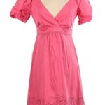 BCBGMAXAZRIA  Blush Pink Babydoll V Neck Scalloped Hem Mini Dress Size 4 Small Photo 6