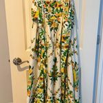Farm Rio Floral Linen Papaya Salad Scarf Maxi Dress Green and Yellow | Small Photo 7