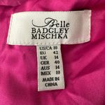 Badgley Mischka  Belle Pink Ruffle Bell Sleeves V-Neck‎ Cocktail Dress Size 10 Photo 7