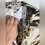 Teri Jon NWT Leopard, tiger print, long sleeve maxi shirt dress. 8 Brown Photo 5