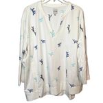 Nic+Zoe coral reef embroidered white beachy tunic top size 1X Photo 0