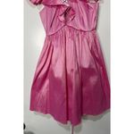 For Love & Lemons  Lala Lace Up Mini Dress Pink Taffeta Small NWT Heart Detail Photo 5
