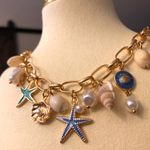 Handmade  Boho vacation beach  Coral Reef style necklace starfish pearls charms  Photo 1
