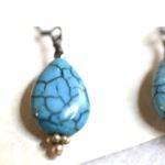 Source Unknown New Western Trendy Chic Faux Turquoise Silver Tone Dangle Drop Hook Earrings Photo 1