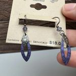 Nine West Vintage America Purple & Silver Tone Dangle Drop Pierced Earrings NWT Photo 3