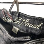 Universal Threads Universal Thread Denim Pencil Skirt Size 2/26R Raw Fringe Hem Black Casual Chic Photo 2