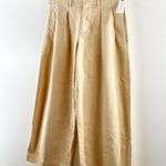 Anthropologie Maeve Remi Pleated High Rise Wide Leg Cropped Pants Tan Khaki 0 Photo 10