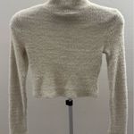 ZARA Soft Fuzzy Knit Mock Neck Sweater - Cream (Size S) Photo 4