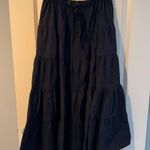 Ulla Johnson Black Makana Cotton Tiered Midi Skirt Photo 1