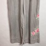 Soft Surroundings Wide Leg Pants NWT Embroidery Gray Lyocell Boho Romantic Large Photo 4