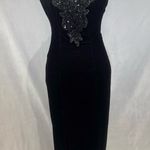 Jump Vintage 90s  black beaded velvet formal maxi dress size 5 Photo 0