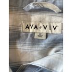Ava & Viv  Womens Blouse Shirt Size‎ 2X Blue White Striped Long Sleeve NEW Photo 5