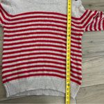 Obey Wool Alpaca Brown Red Stripe Knit Crewneck Sweater Denim Elbow Patch M Photo 8
