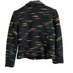 Giancarlo Ferrari Women Petite Size 6P Tweed Multicolor Lined Long Sleeve Jacket Black Photo 1