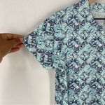 AQUA Et Sol Swim Cover-up Tunic Dress UPF 50 Short Sleeve Blue White Printed S Photo 3