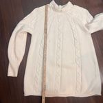 Soft Surroundings Ivory Nisette Sweater Cable Knit Mock Neck Sweater Sz PM Photo 4