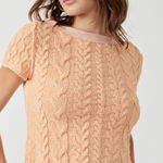 Free People  Baby Cable Tee in Belle Of Georgia Size Medium Photo 0