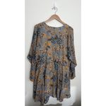 Free People  Sky Combo Teegan Mini Dress Long Sleeve Asymmetrical Boho Festival S Photo 6