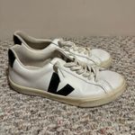 VEJA Esplar Logo Leather Low-Top Sneakers White Black- Size 36 (5) Photo 4