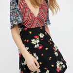 Free People  Mix It Up Printed Patchwork Stripe Floral Mini Dress Hippie Boho 8 Photo 1