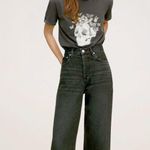 Mango MNG T-Shirt Womens S Gray Skull Butterfly Graphic Tee Rock Goth Macabre Photo 8