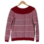 Talbots  Cozy Cable Knit Sweater Womens M Red Cotton Striped Preppy Grandmacore Photo 2