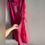 WAYF NWT  Side Ruched Midi Skirt M Hot Pink Photo 2