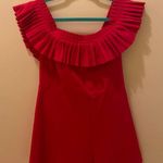 Urban Outfitters Off The Shoulder Ruffle Red Romper Red Pleated Photo 4