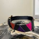 Vintage Leather Suede Triangle Multicolor Belt Photo 1