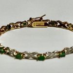 Sterling Silver DBJ  925 Diamond Accent Peridot
XO Tennis Bracelet Photo 7