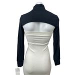 NEW Wrapped Black Turtleneck Long Sleeve Rib Knit Cropped Bolero Shrug Top Sz S Photo 1