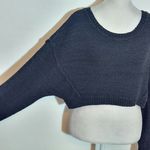 American Eagle  Outfitters Black Cropped Oversized Crew Neck Sweater Size Small Photo 3