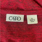 Cato Women Top XL Red Long Sleeve Gem Detail Multi Media Art To Wear Romantic Photo 1