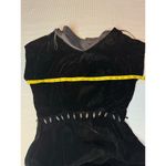 Vintage Womens Black Velvet Art Deco Dress Retro Union Label Dark Girly SIZE M/L Size M Photo 4