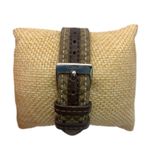 Coach  Silver-tone Brown Canvas Genuine Leather Ladies Wristlet Watch Photo 2