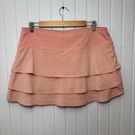 Athleta  Swagger Tiered Skort Med Neon Orange Striped Dot Pickleball Tennis Skirt Photo 2