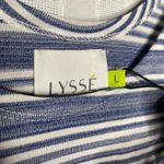 Lysse Mulholland Striped Sleeveless Knit Midi Tank Dress Blue White Large Photo 4