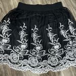 Alfani  Women's Black Skirt w/ Embroidered Overlay and Scalloped Edge Photo 3