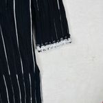 Ming Wang Embroidered striped 3/4 sleeve rayon blend Knit blouse Black White XS Photo 6