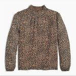 J.Crew Leopard Smocked Shirt, Color Tiber Leopard Black Khaki, Size XXS, NWT Photo 4