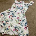 Hollister Women’s Small WhiteMulticolored Hawaiian Print Romper With Halter Neck Photo 2