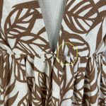 House of Harlow Linen Blend Tropical Tie Back Mini Dress Brown Photo 4